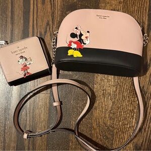 Kate Spade Pink and Black Minnie Mouse Crossbody Bag